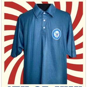 U.S. Navy Shirt Collared-Shirt, NAVY Emblem Short Sleeve, L